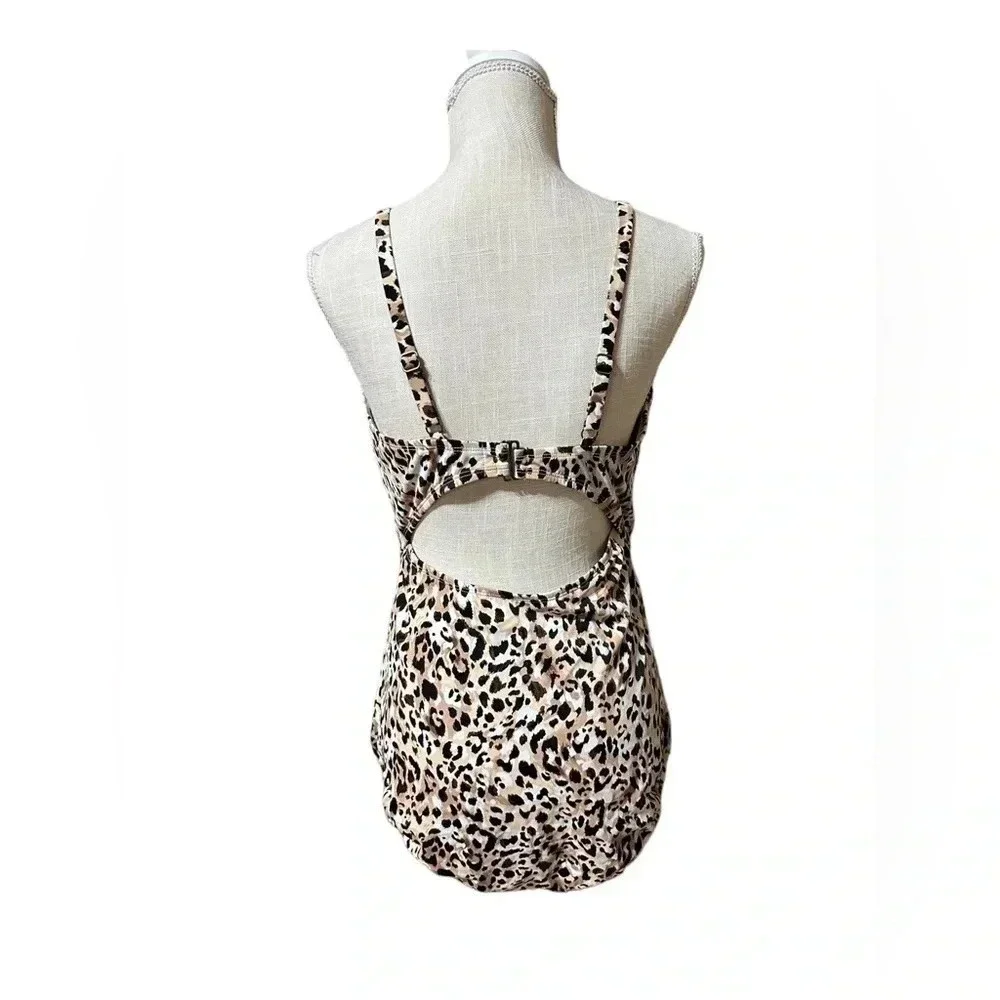 Time and Tru Animal Print One Piece Cut Out Swimsuit Womens size 1X(16W-18W)